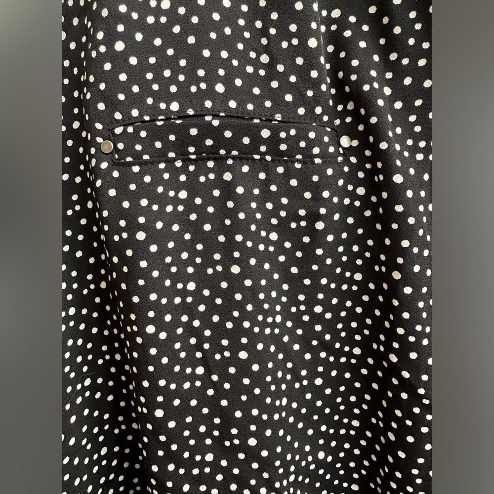 Chico’s polka dot 3/4 sleeve top with tie - Picture 7 of 9